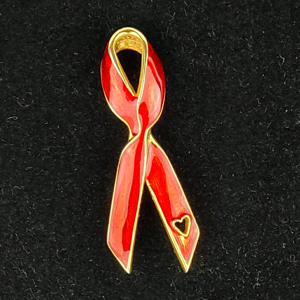 Gigi red ribbon pin 1992 - EUC - $16